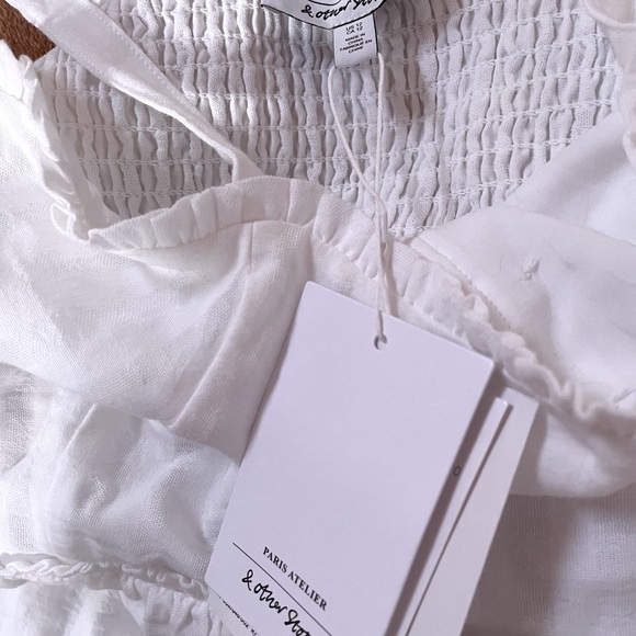 & Other Stories White Smocked Dress Size 12 - Picture 7 of 10